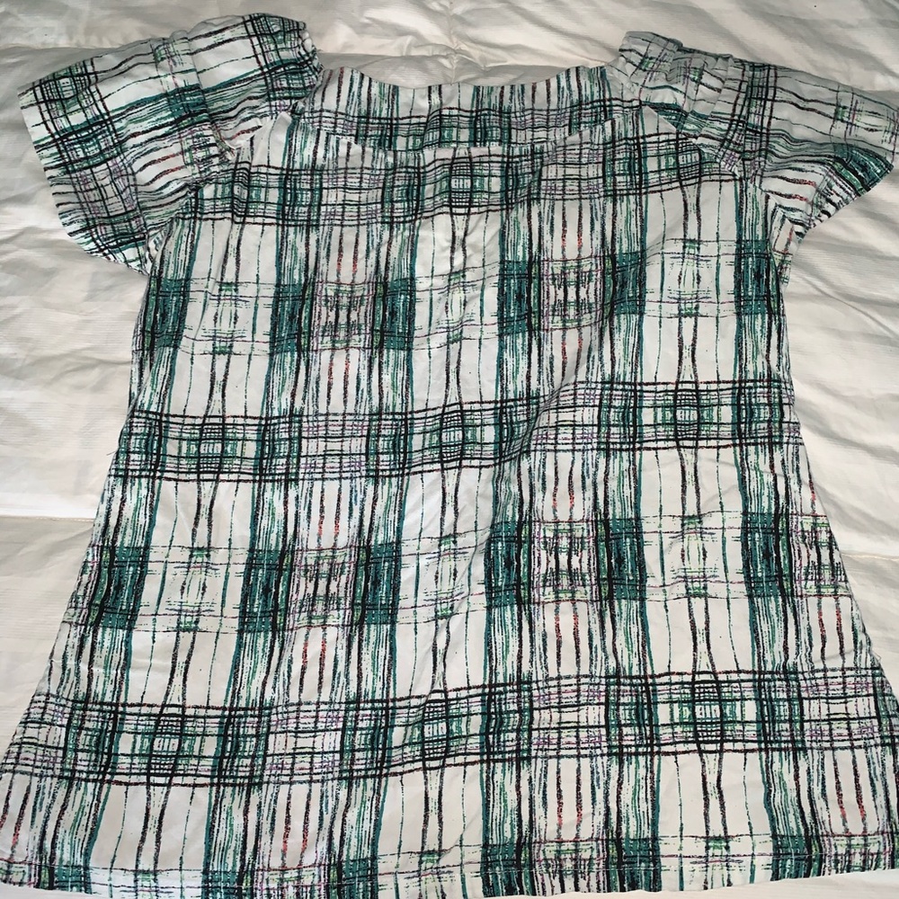 Plaid scrub top